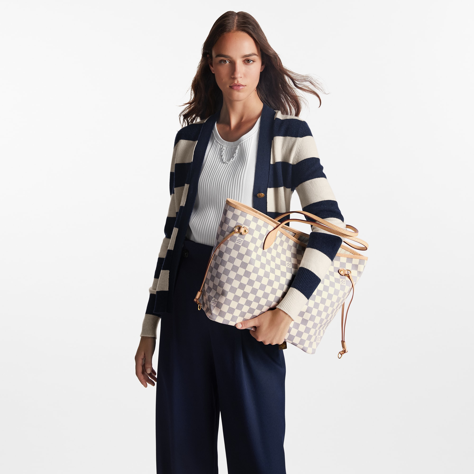 Neverfull MM Damier Azur Women Handbags LOUIS VUITTON